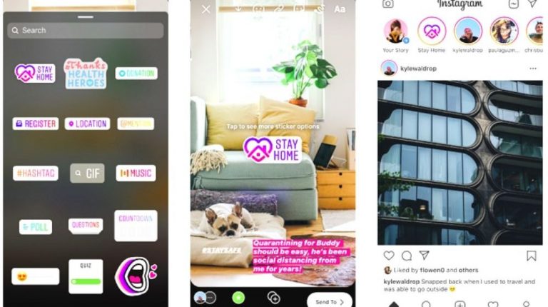 Instagram, arriva l’adesivo Stay Home