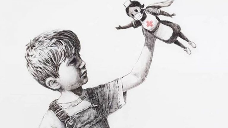 La nuova opera di Banksy come tributo agli infermieri