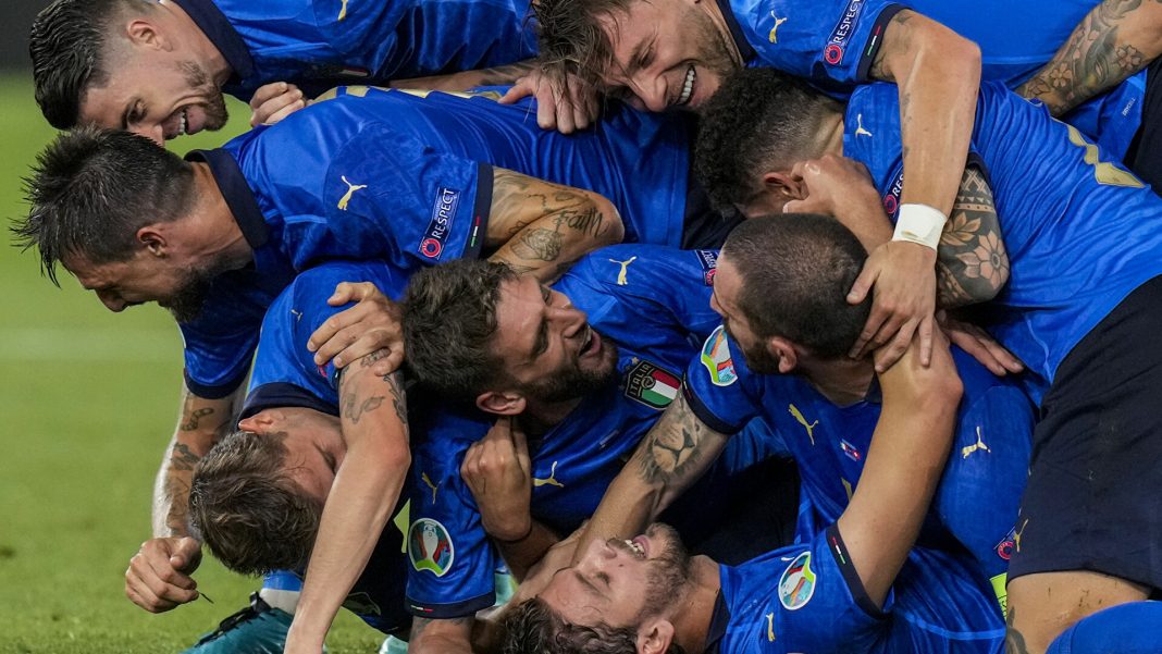 Esultanza degli Azzurri