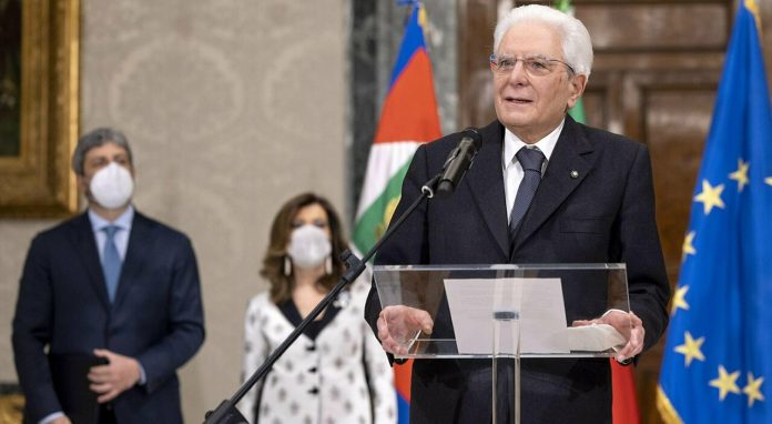 Il Presidente della Repubblica Sergio Mattarella al suo primo discorso dopo la sua rielezione.