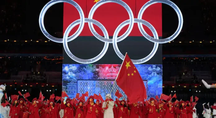 olimpiadi-cina I cinque cerchi a Pechino