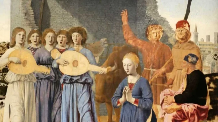 Natività di Piero della Francesca prima del restauro
