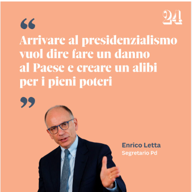 posizione enrico letta sul presidenzialismo