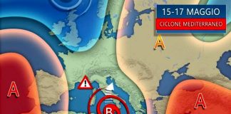 Arriva il ciclone mediterraneo, insolito per la stagione primaverile
