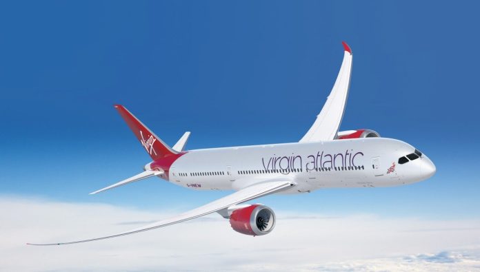 Aereo della Virgin Atlantic in volo