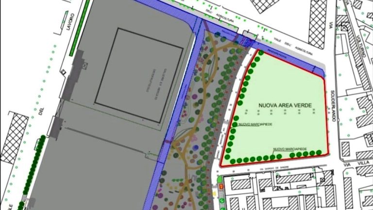 Piantina dall’alto del progetto di ingrandimento del parco